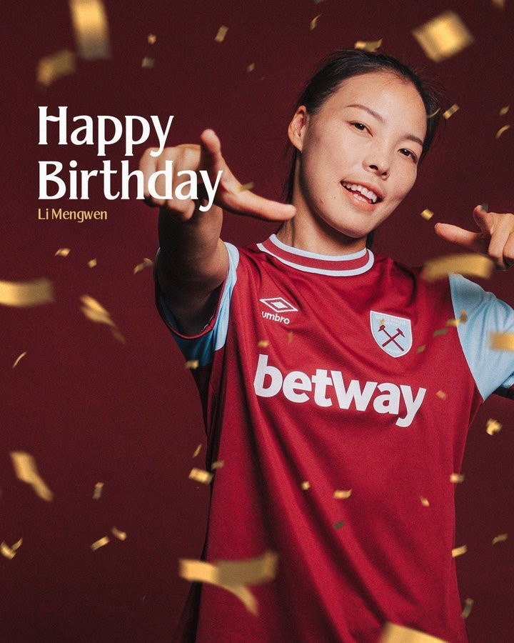 李夢雯30歲生日，西漢姆聯女足發布海報送上生日祝福